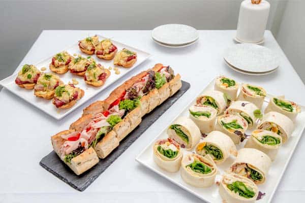 Platters of sandwiches served as part of The Westport Club's delegate packages