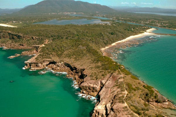 Aerial photo of Perpendicular Point, supplied by Port Macquarie Hastings Council