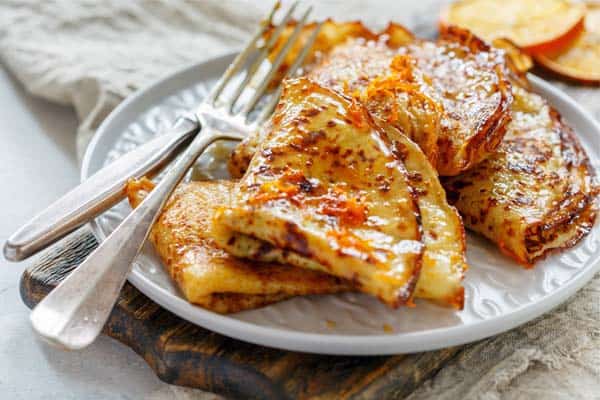 Crepes Suzette is a traditional pancake recipe originating in France