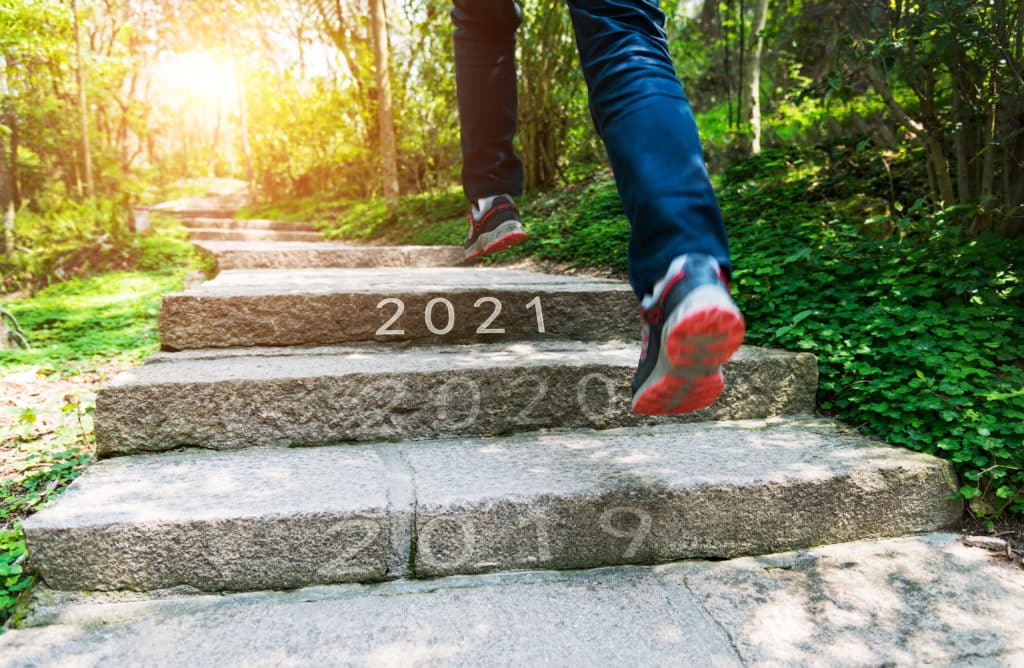 Number of 2019 to 2021 on stones footpath - goals